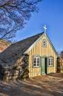 Iceland, Hofskirkja, the last turf church built in the old style. Art Print